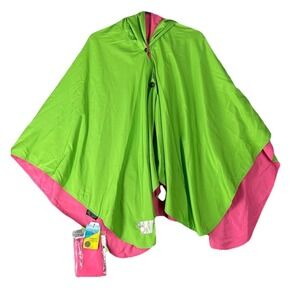RainCaper Reversible Rain Poncho Pink & Lime Green AKA Sorority Shield NWT